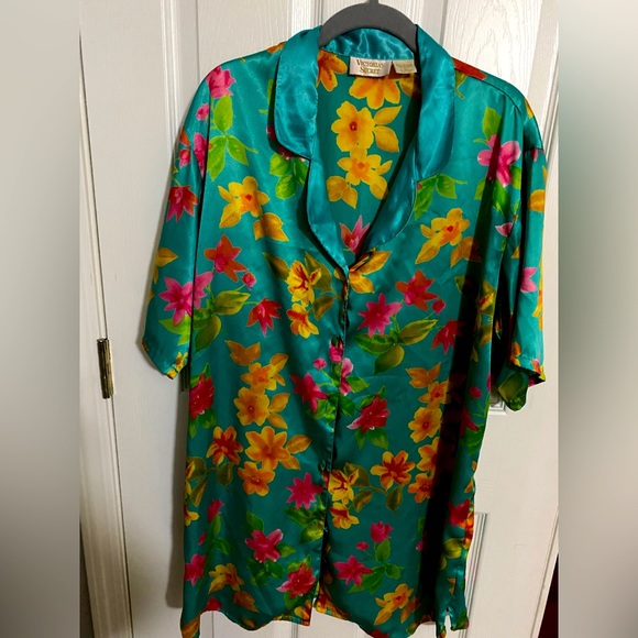 Victoria Secret Gold Label Tropical Print Sleep Shirt - Picture 1 of 3